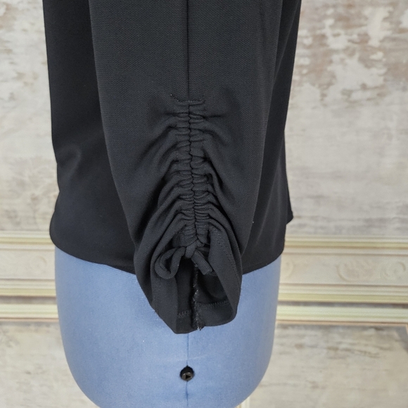 Vintage 1990s Blouse Shirt Top Stretchy 90s Y2K Basic Neutral XS Goth Grunge - Picture 4 of 7